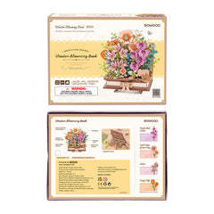 Rowood Wooden Blooming Book DIY Flower Bouquet 3D Puzzle TW04H