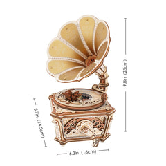 ROKR Diva Gramophone Music Box Wooden 3D Puzzle AMK82