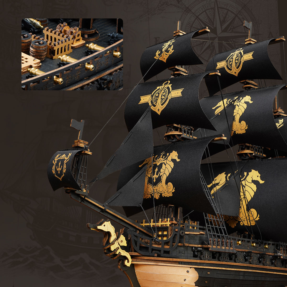ROKR The Seahorse Barque 3D Wooden Puzzle MCB02