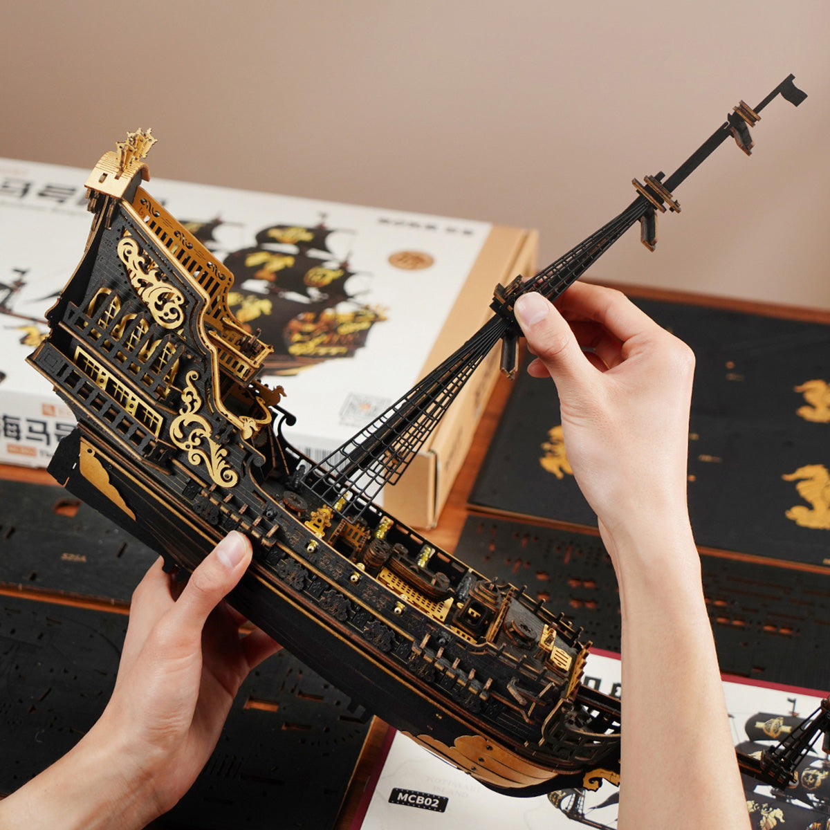 ROKR The Seahorse Barque 3D Wooden Puzzle MCB02