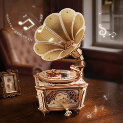 ROKR Diva Gramophone Music Box Wooden 3D Puzzle AMK82